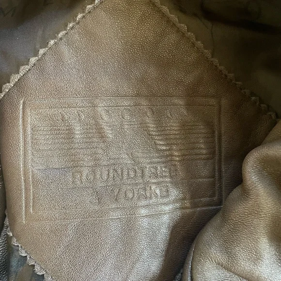 Vintage Roundtree & Yorke Brown Lamb Skin Leather Bomber Jacket